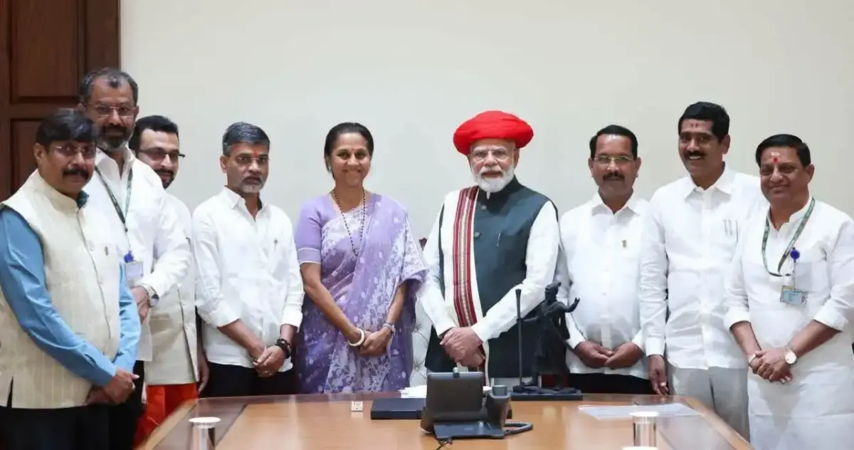 सुप्रिया सुळे: सुप्रिया सुळेंच्या नेतृत्वात राष्ट्रवादी खासदारांनी घेतली पीएम मोदींची भेट