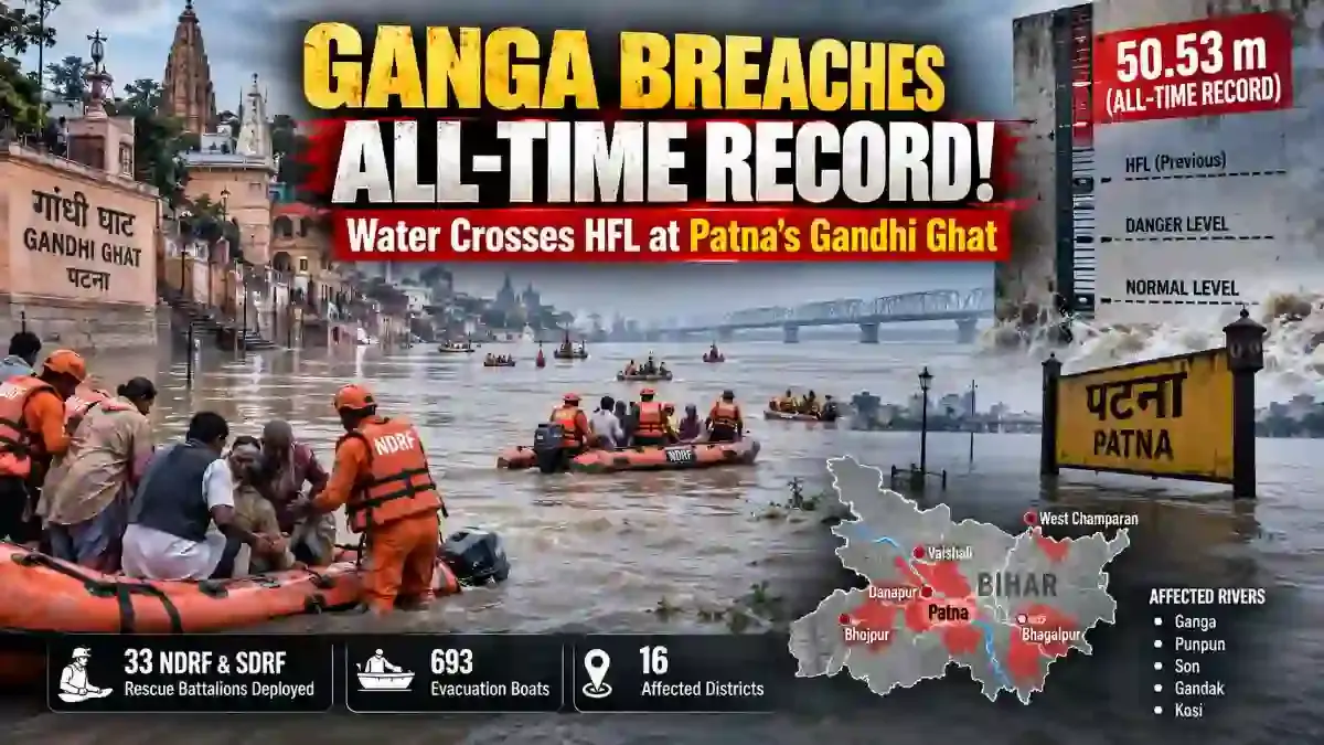 Bihar Flood Crisis: Ganga Crosses HFL at Patna Gandhi Ghat