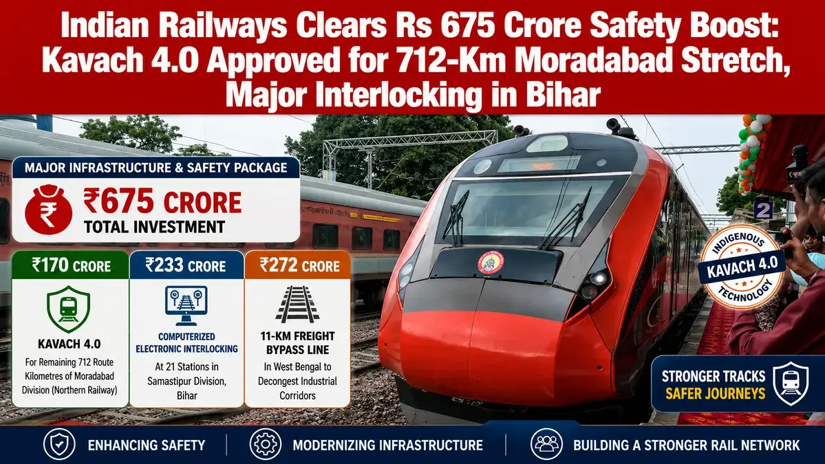 Kavach 4.0 Indian Railways Moradabad Division: Rs 675 Crore Safety Package Cleared