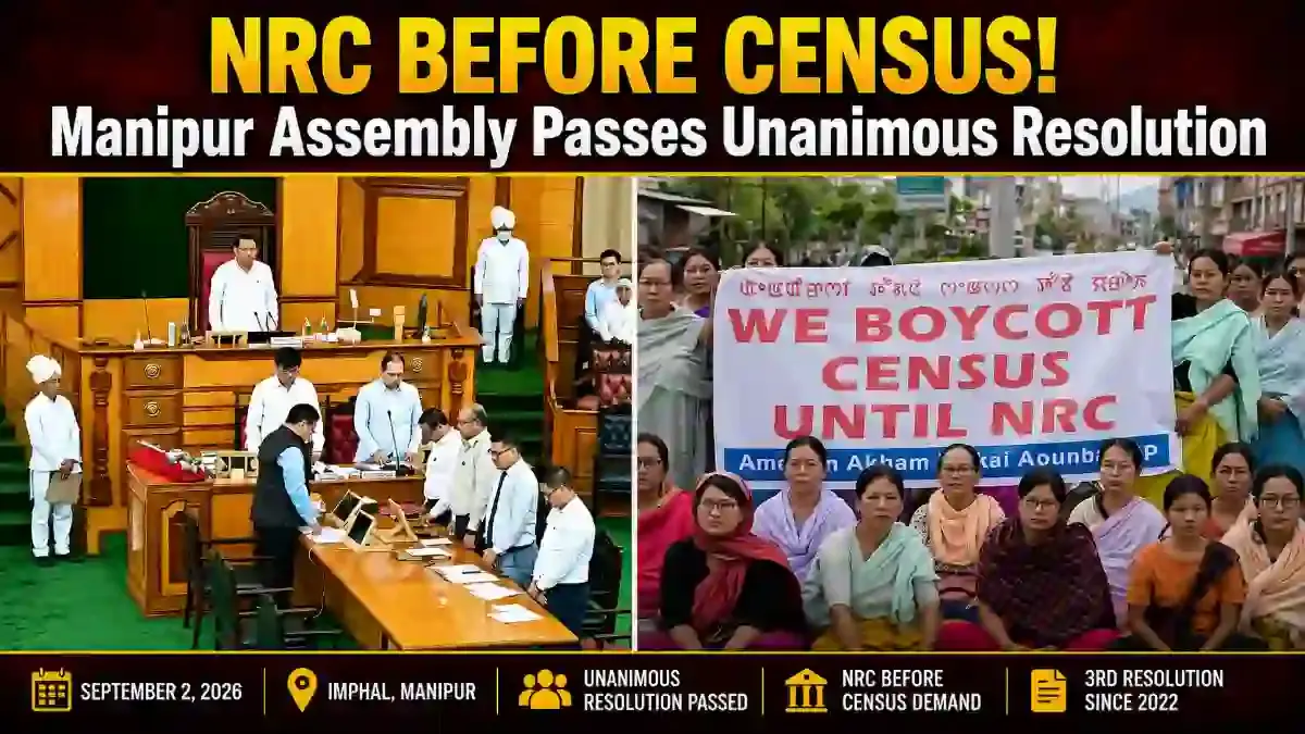 Manipur Assembly Passes Third Resolution Seeking NRC Before Census