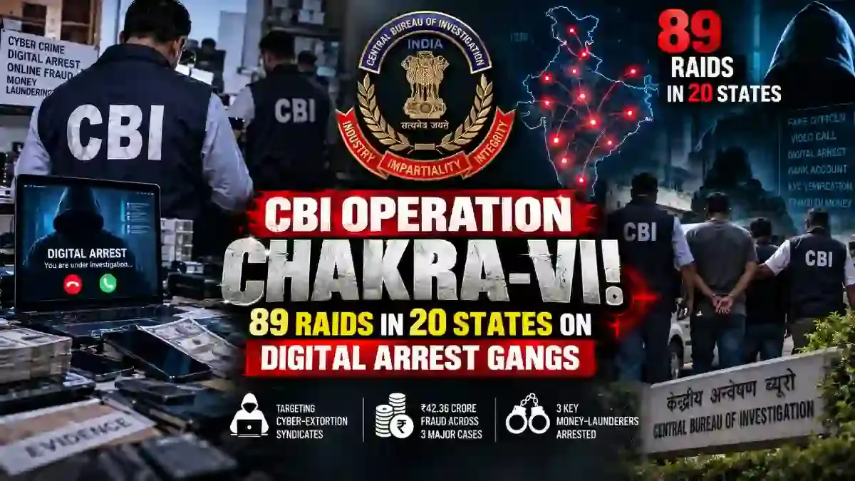 CBI Operation Chakra VI: 89 Raids in 20 States on Digital Arrest Syndicates