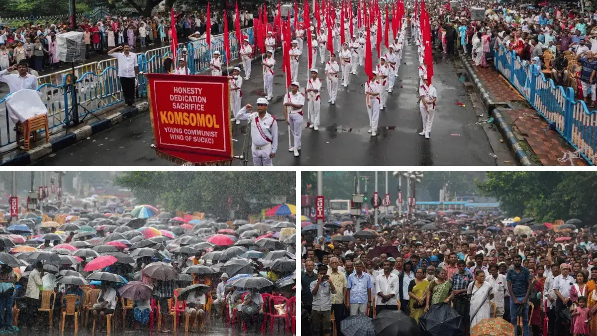 Thousands Brave Heavy Rain in Kolkata to Mark Death Anniversary of SUCI(C) Founder Shibdas Ghosh - Cities